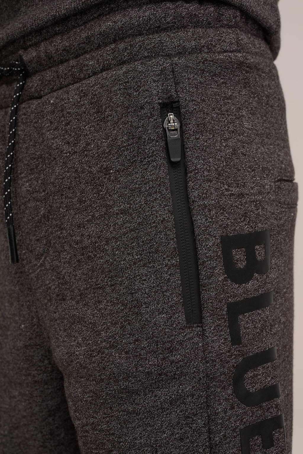 WE Fashion gemêleerde slim fit joggingbroek hippo