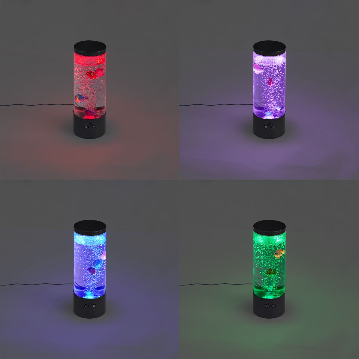 Bubbelbuis zwart 29cm incl. LED RGB - Sealife