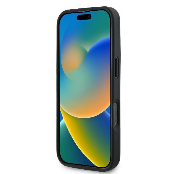 iPhone 16 Pro Leder Hardcase Hülle 4G Triangle Strass (GUHCP16LP4TDPK) - Schwarz
