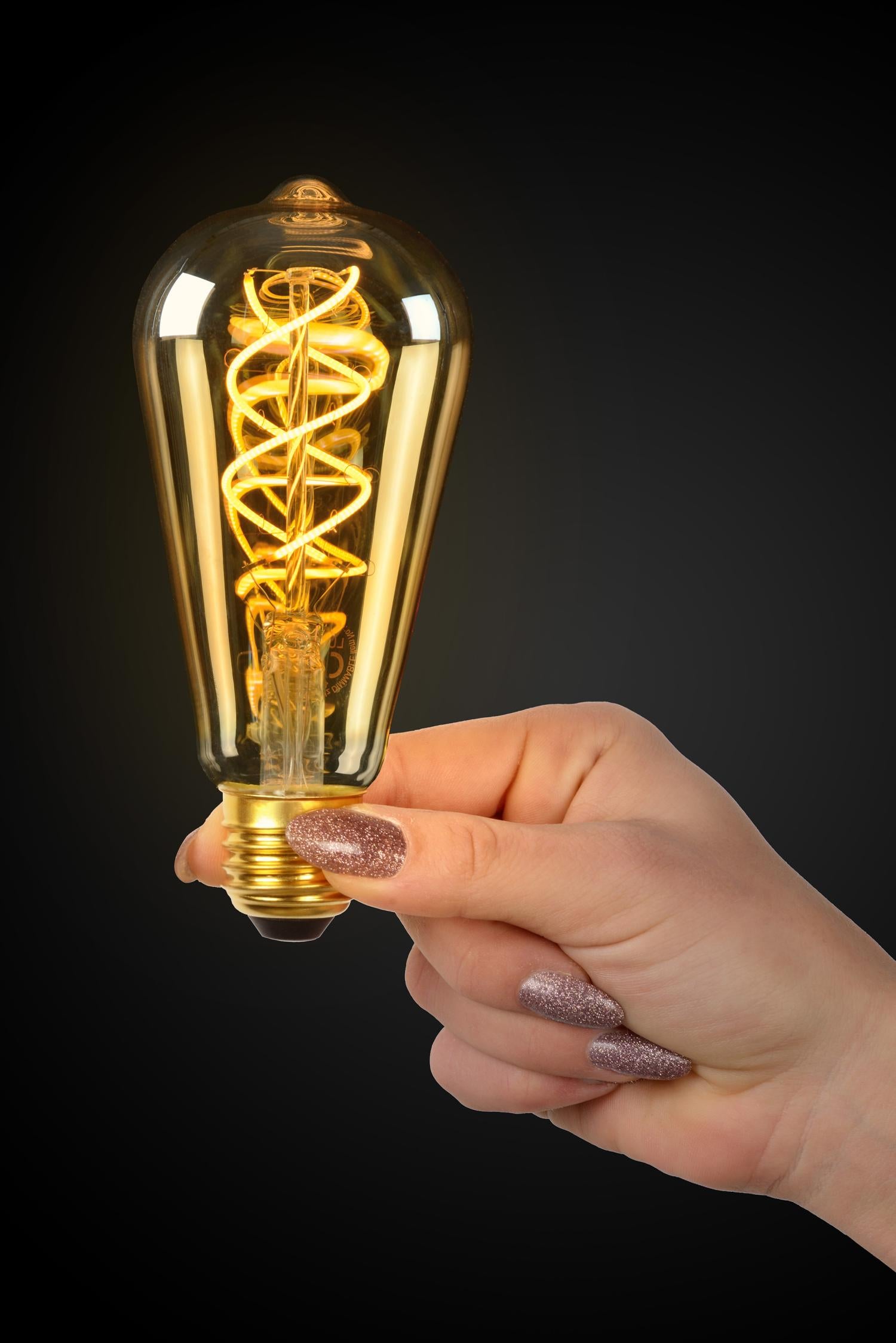 ST64 LED lichtbron E27 4W 2200K amber niet dimbaar