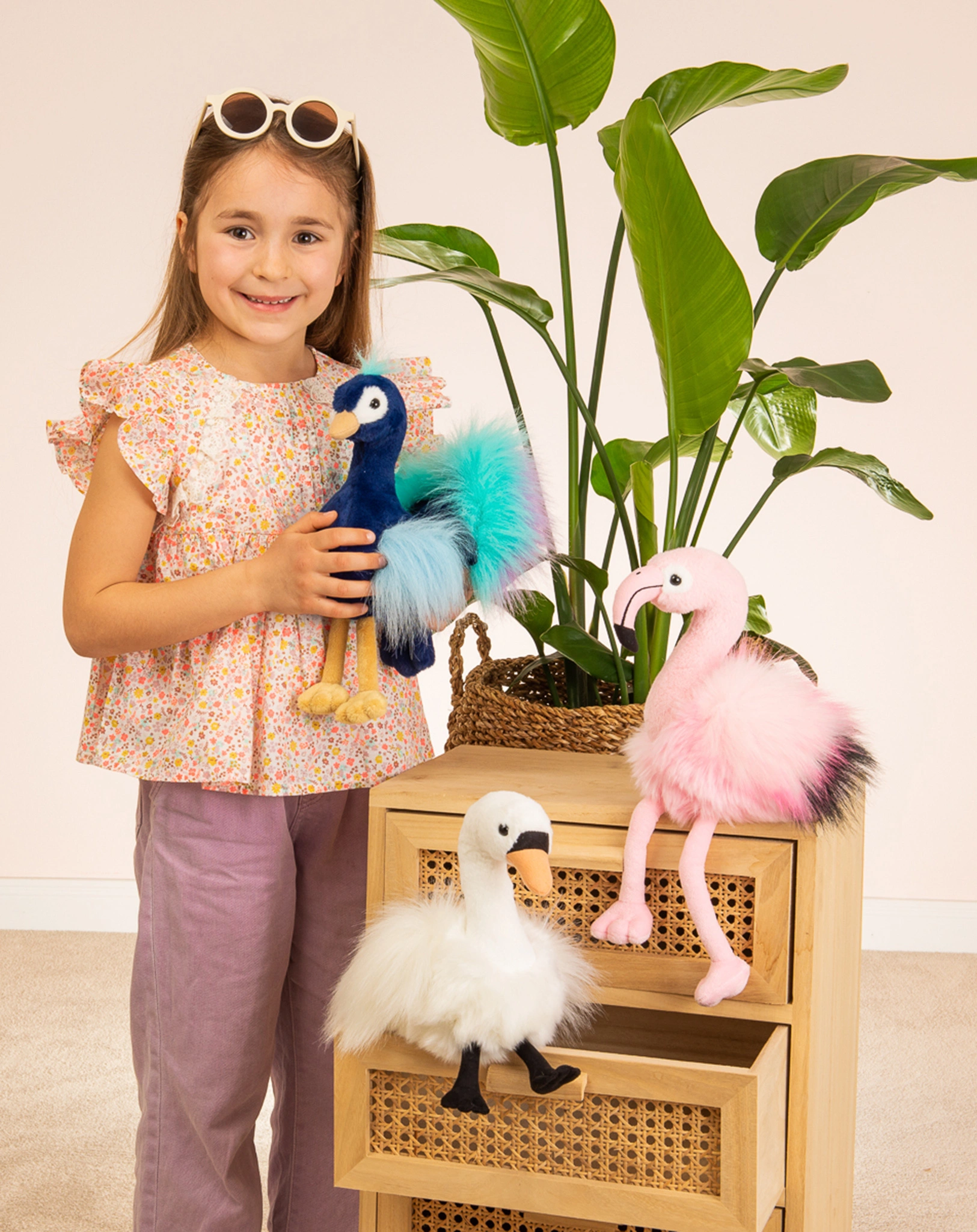 Kuscheltier PFAU ZOE (27cm) in blau/türkis