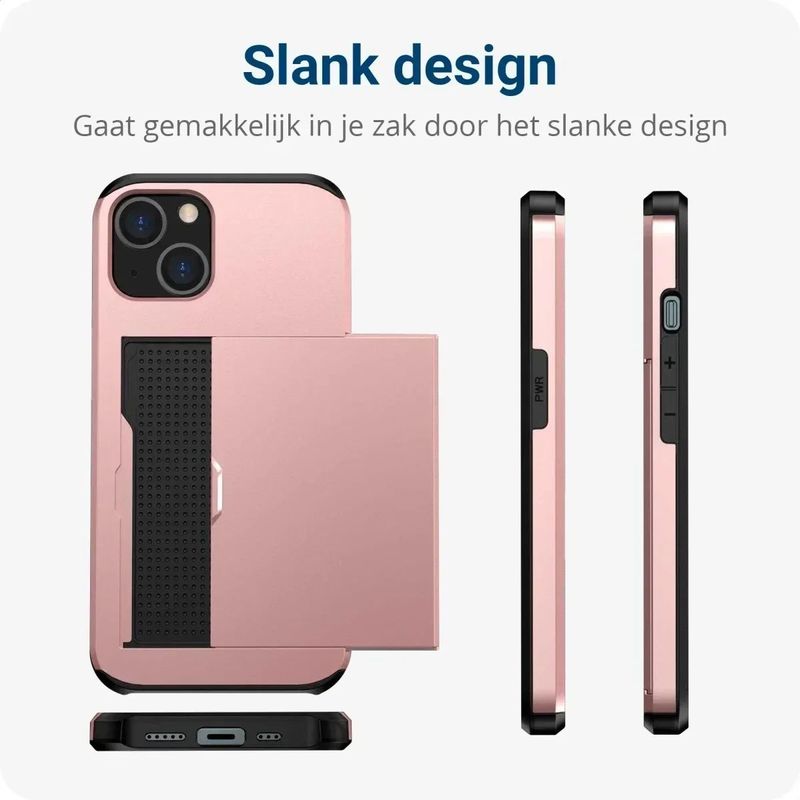 Samsung - Galaxy S25 Ultra - Hoesje met Kaarthouder - Roze - TPU en Hard Plastic