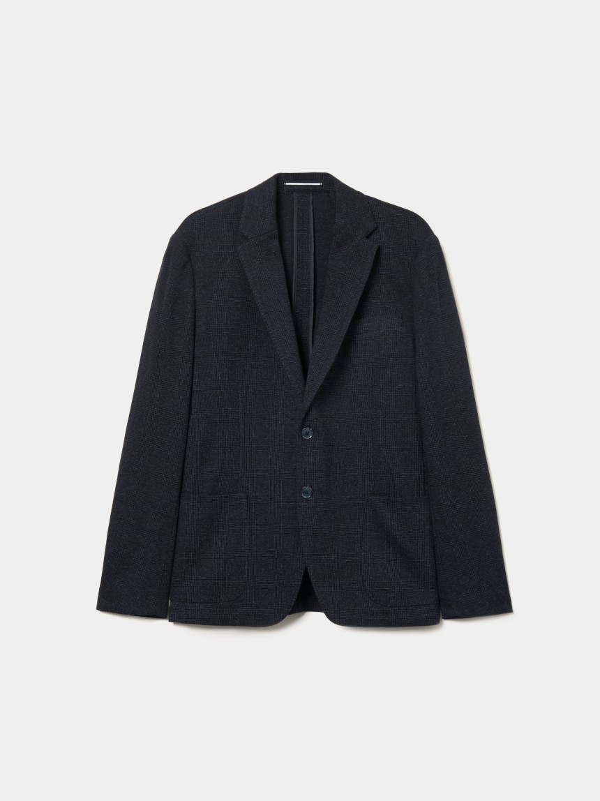Blazer slim fit com padrão xadrez