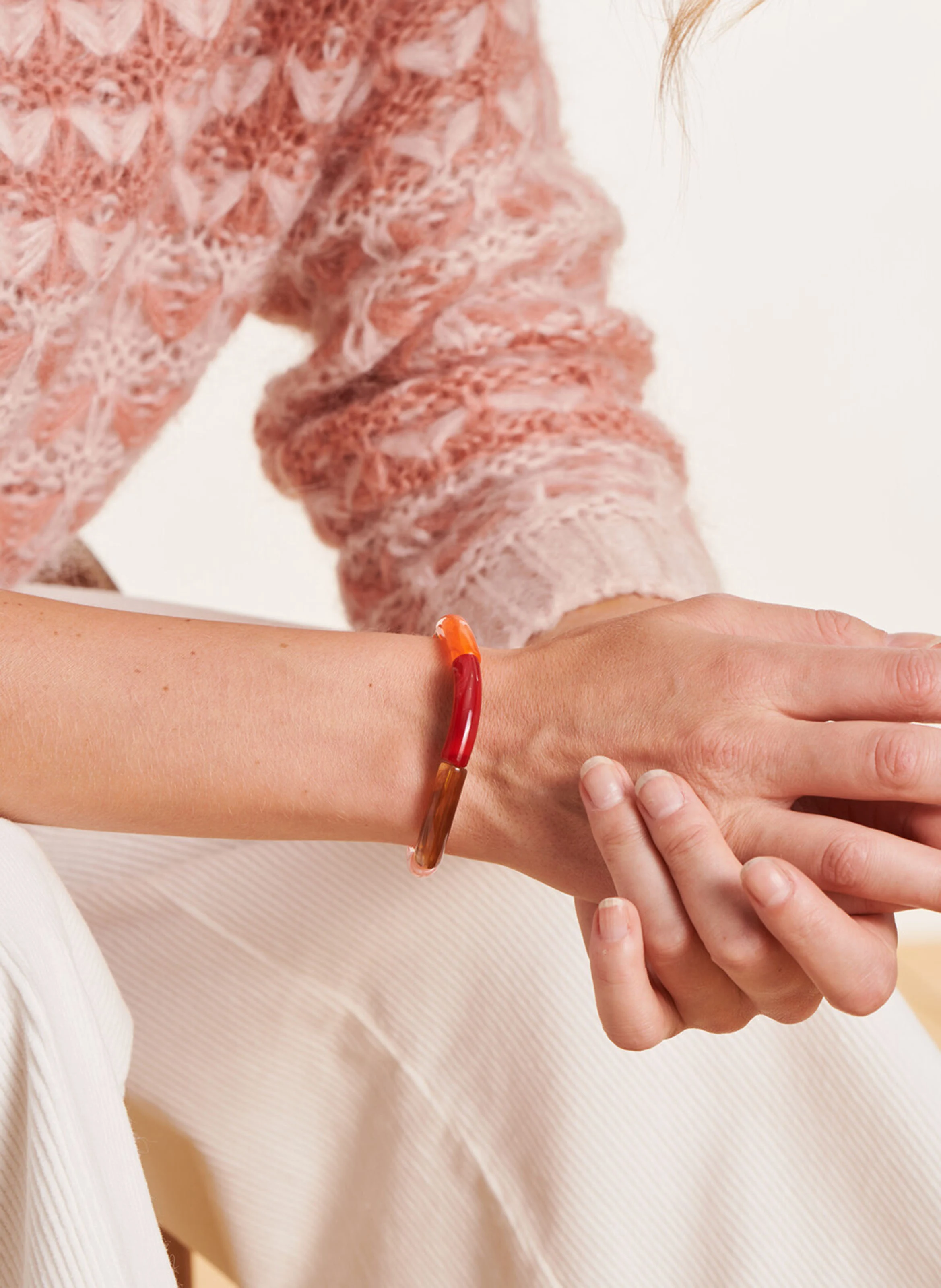 Bracelet élastique en resine | Orange