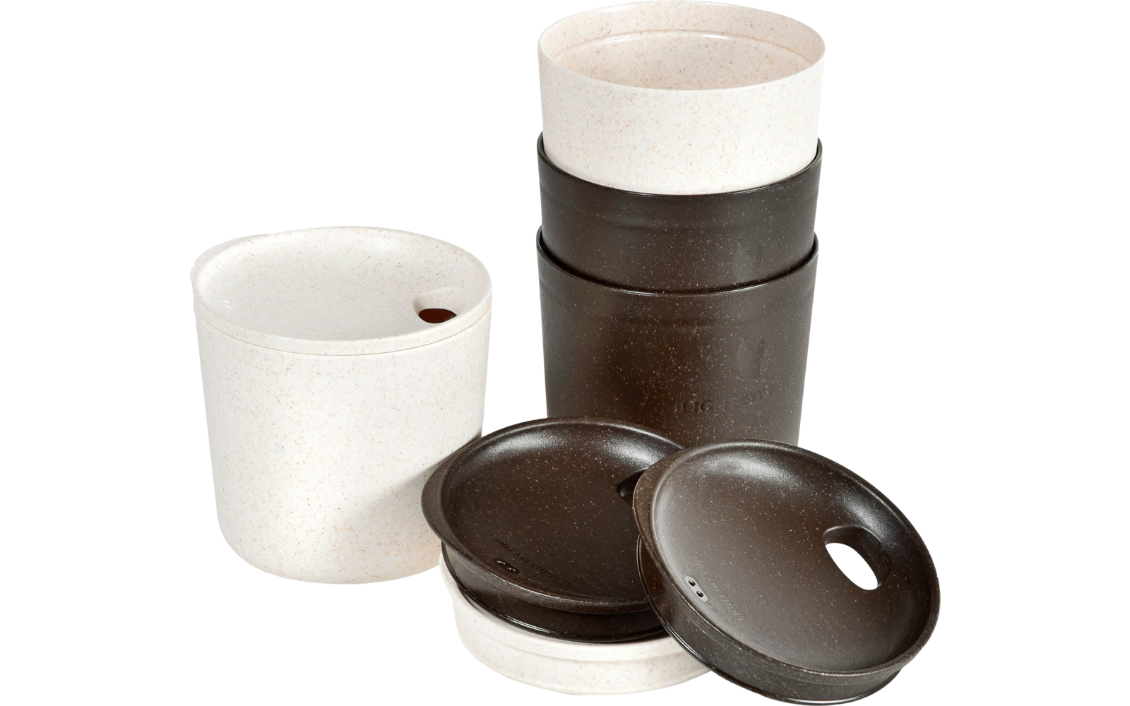 Light My Fire MyCup'n Lid short  4er Pack cream/cocoa