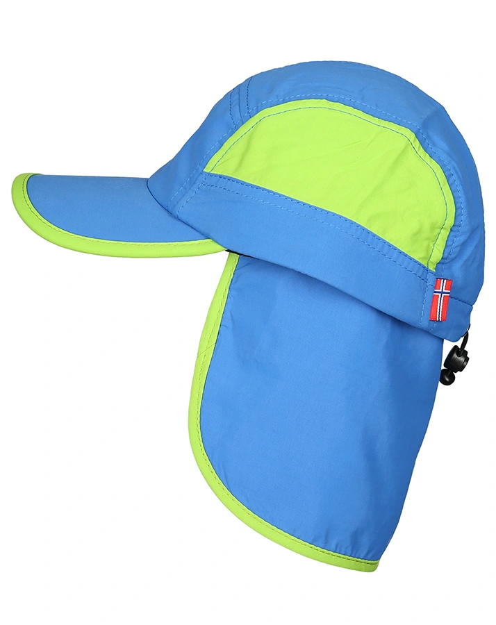 Sonnenschutz-Kids TROLL CAP XT mit Nackenschutz in blau/grün