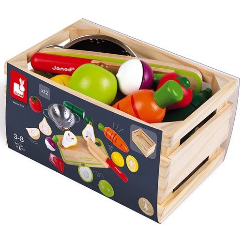Janod kistje met snijgroentes en fruit