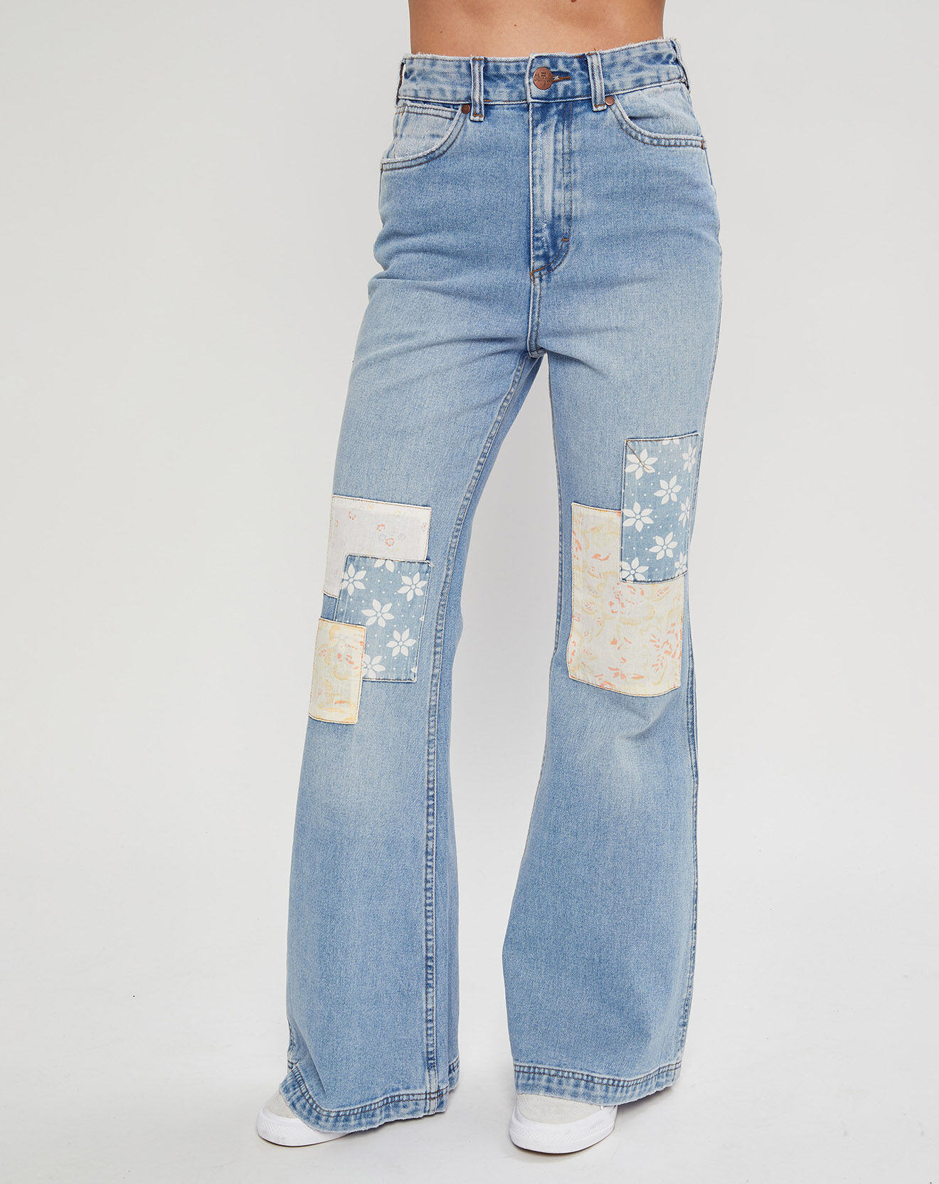 Billabong Jean flare Billabong x  Wrangler Patchwork bleu clair