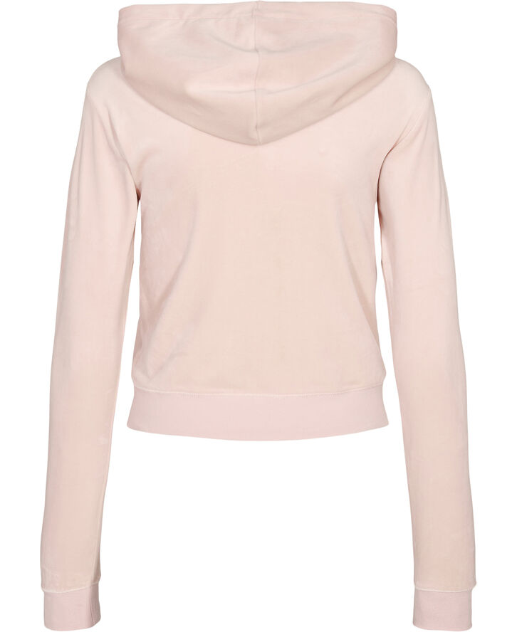 Juicy Couture Robertson Classic Velour Zip Trough Hoodie Pale pink