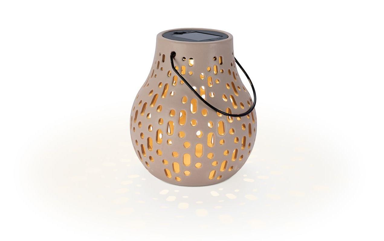 Solar Ceramic Lamp MauveDekolicht zum Aufstellen oder Aufhängen