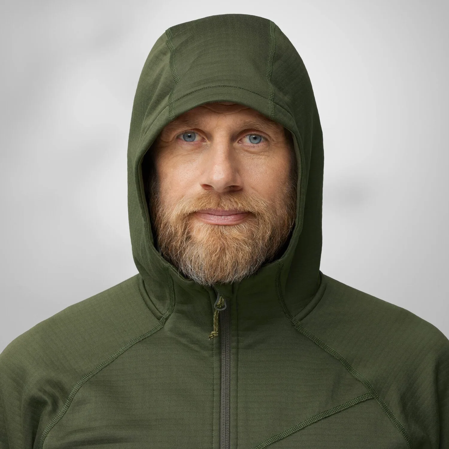 Fjällräven Men's Abisko Grid Fleece Hoodie Mountain Blue