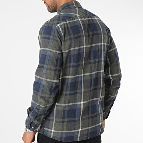 Chemise Manches Longues A Carreaux Craig Vert Kaki Bleu Marine