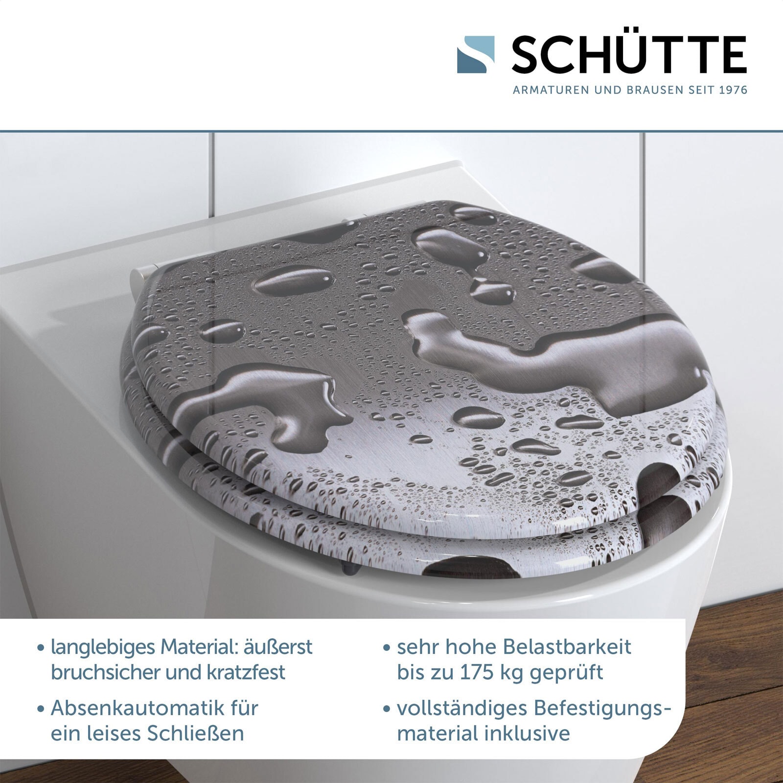 SCHÜTTE WC-Sitz Grey Steel 43,5 x 37,5 x 4,5 cm