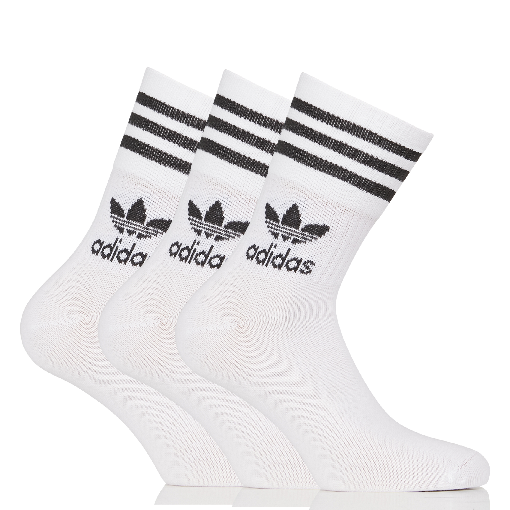 MID CUT CRW SCK - Lot de 3 paires de chaussettes en coton mélangé| Blanc