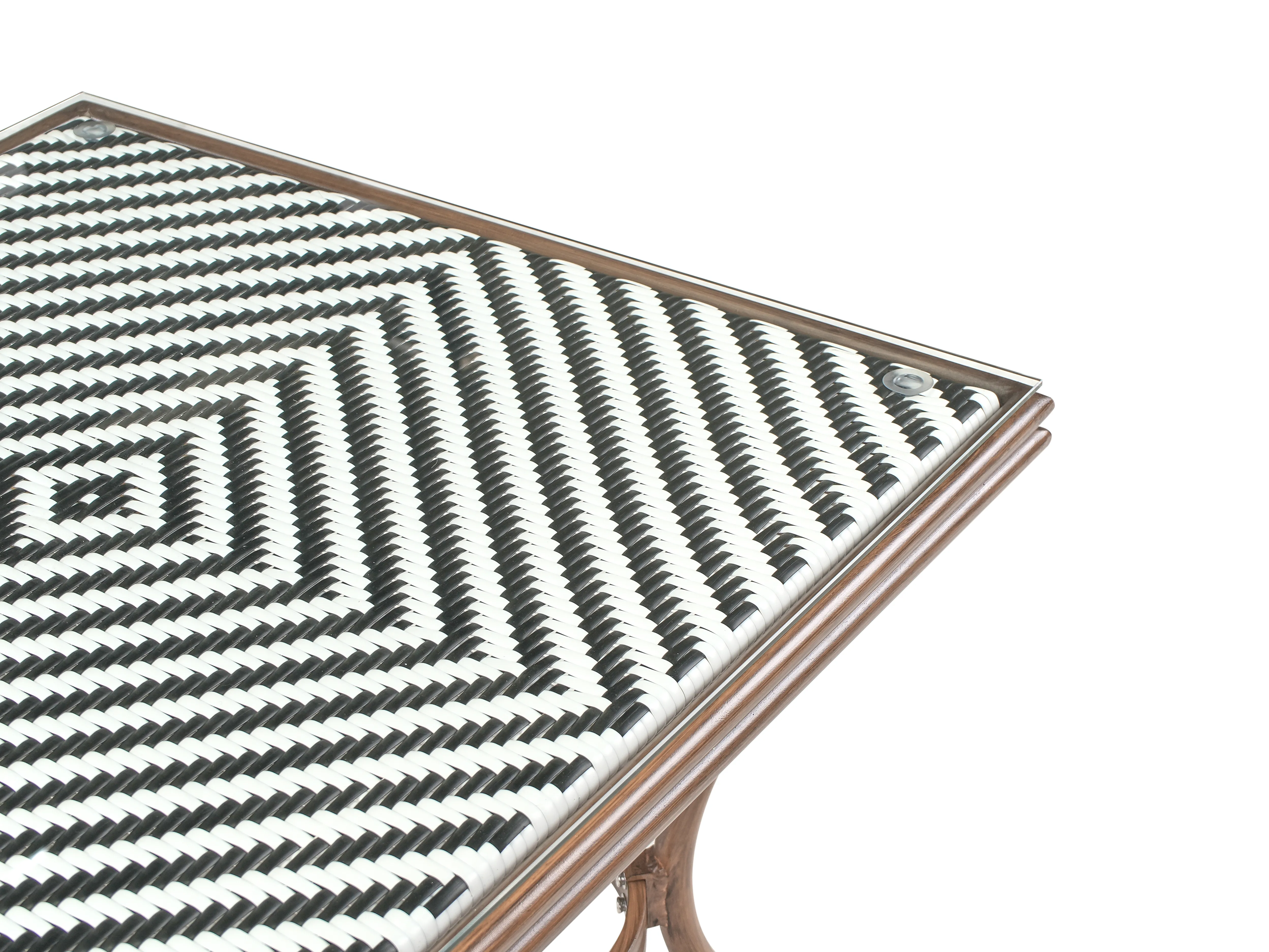 Bistrotafel CASPRI 80 cm 80 cm Glas Zwart/wit