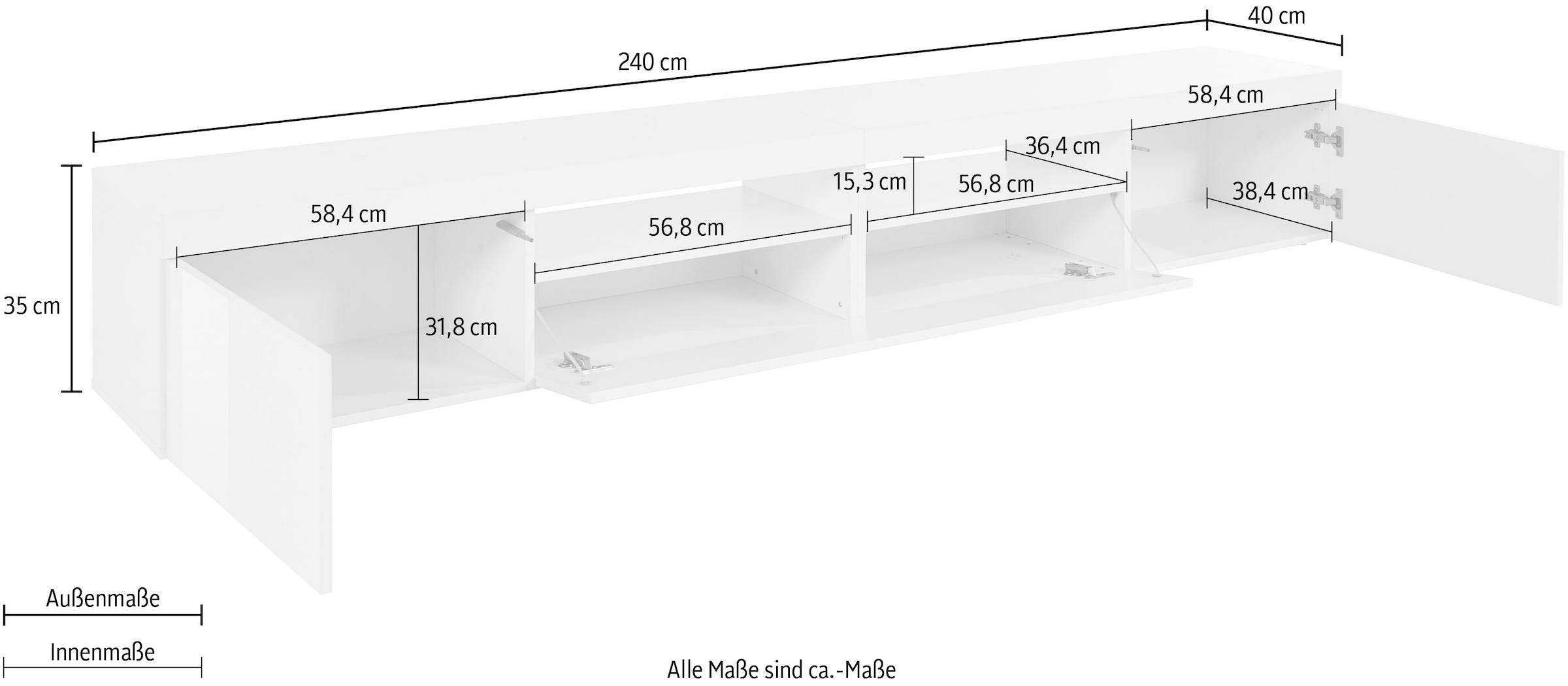 INOSIGN Lowboard »Essential« 240 cm