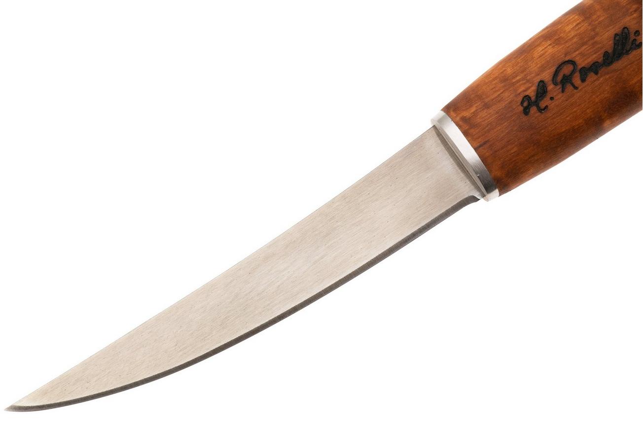 Roselli Small Fish Fillet Knife RW256 UHC, Stained Curly Birch, fileermes, 12 cm
