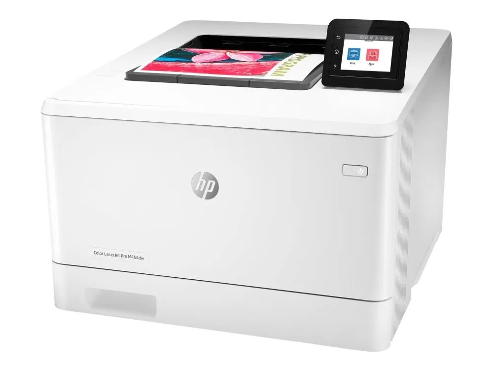 HP Color LaserJet Pro M454dw - Printer - farve - Duplex - laser - A4/Legal - 38.400 x 600 dpi - op til 27 spm (mono) / op til 27 spm (farve) - kapacitet: 300 ark - USB 2.0, Gigabit LAN, Wi-Fi(n), USB vært