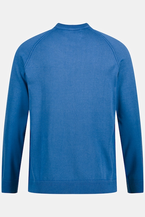 STHUGE Pullover, Langarm, Stehkragen, stonewashed, bis 8 XL