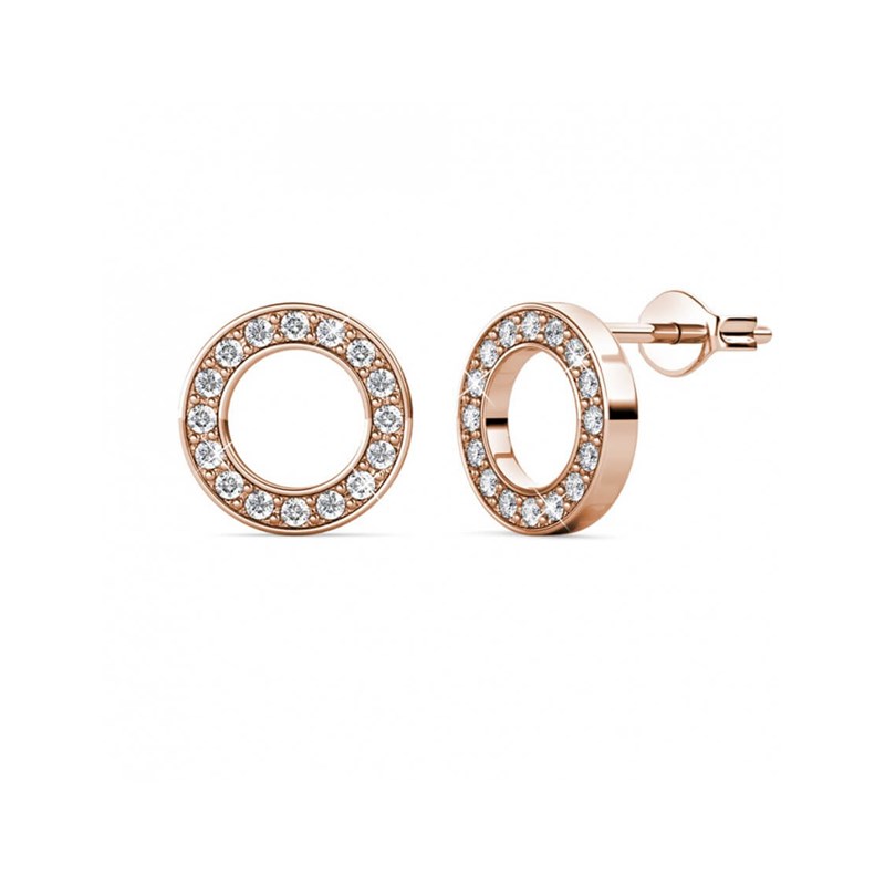 Boucles d'oreilles Ophir - Or Rosé et Cristal