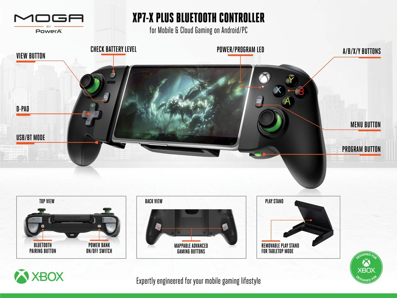 PowerA MOGA XP7-X Plus Bluetooth Controller for Multi Format and Universal Black/Grey