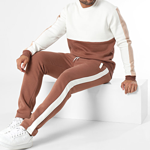 Ensemble De Survetement Blanc Marron