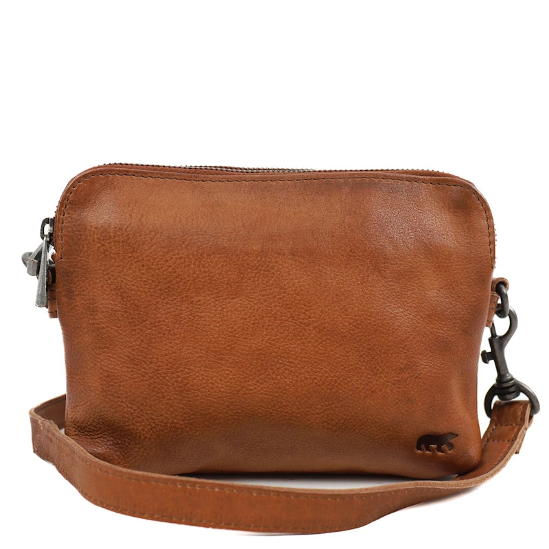 Bear Design Unisex Schoudertas Simon Cognac