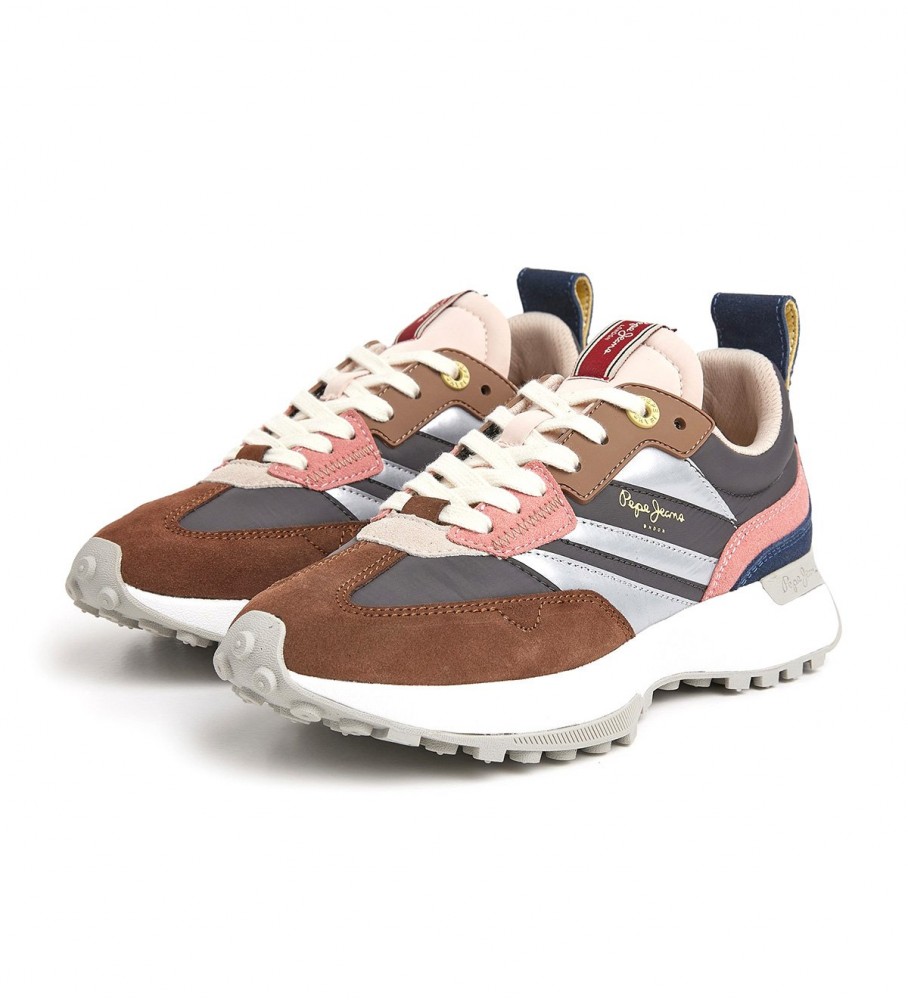 Tênis Pepe Jeans Lucky Grand de couro marrom