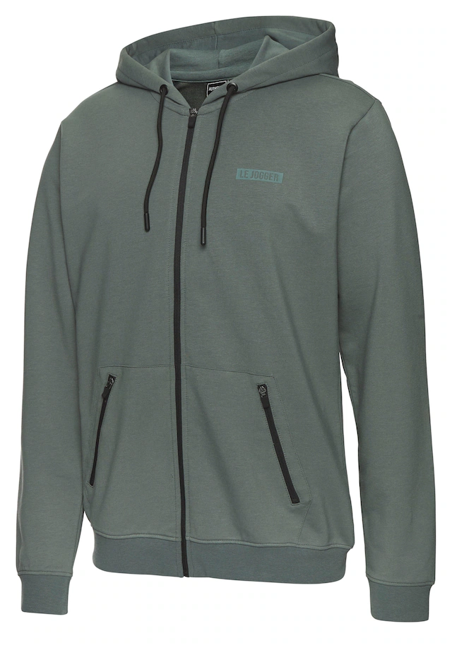 le jogger® Kapuzensweatjacke mit seitlichen Reissverschlusstaschen