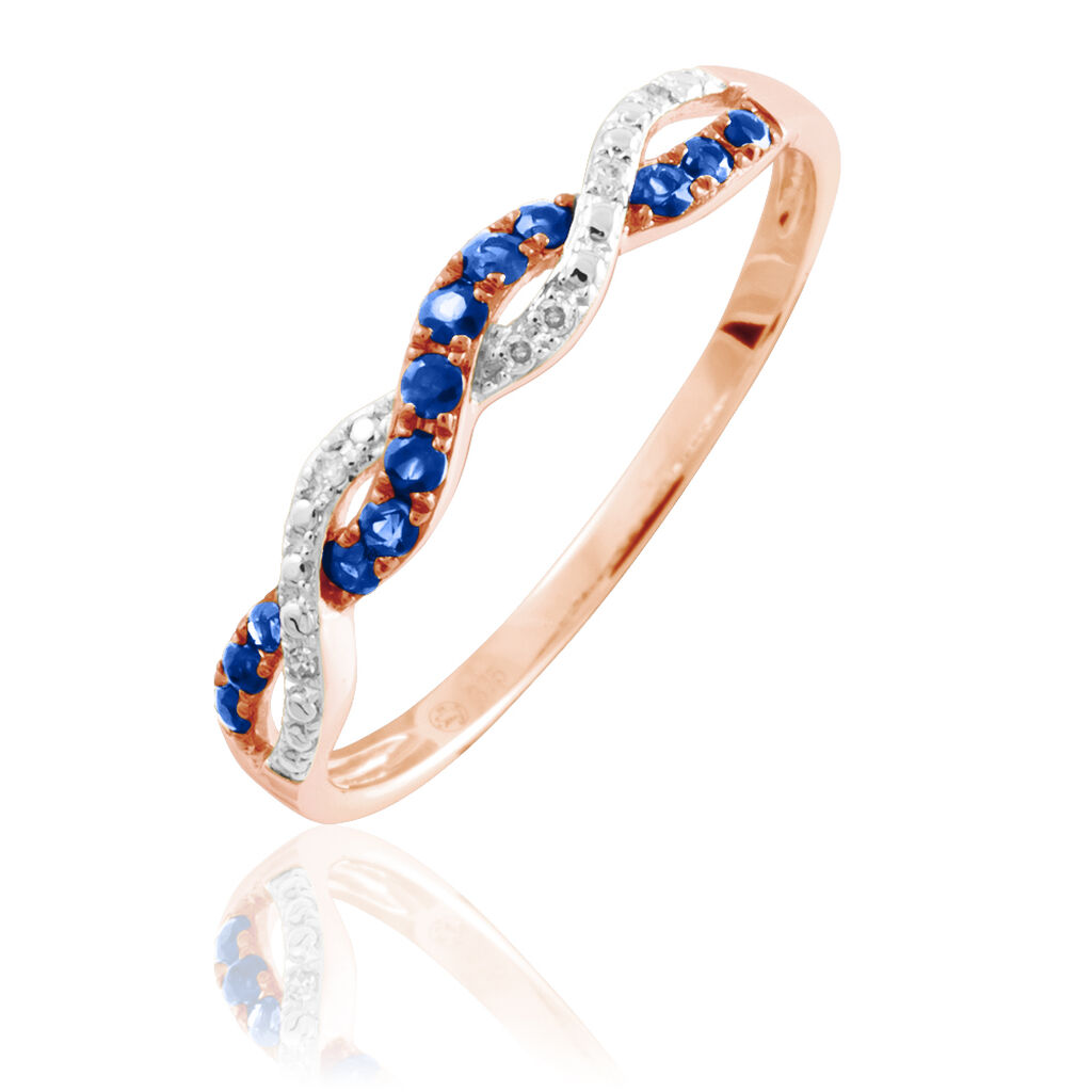 Bague Sofia Or Rose Saphir Et Diamant