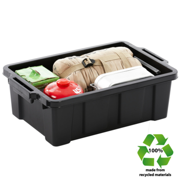 IRIS Powerbox Robuust Opbergbox - 12,5L - 100% Recycled Kunststof - Zwart - Set van 3