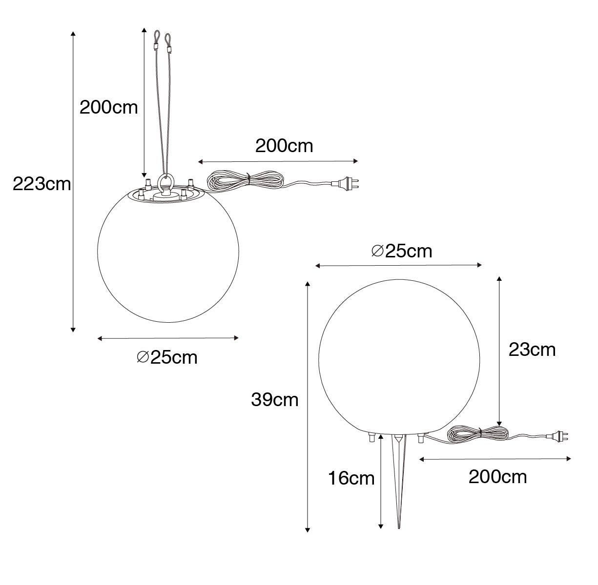 Moderne buitenlamp, wit, 25 cm, IP65 - Nura