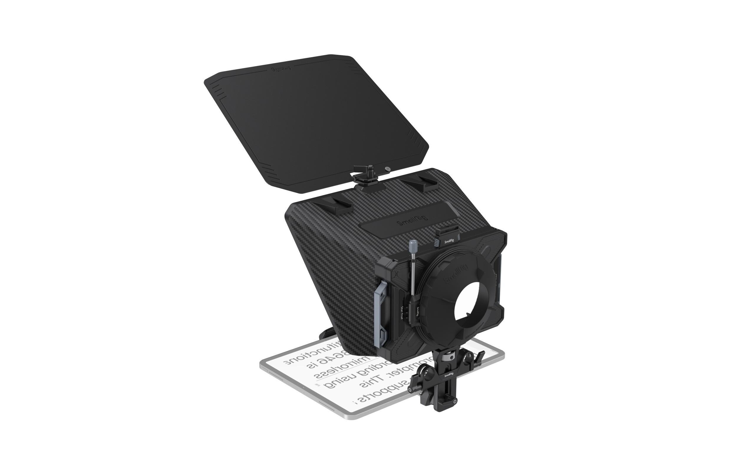 Teleprompter Multifunktional<br>Multifunktionaler Teleprompter für universelle spiegellose Objektive bis 95 mm, ein 15-mm-Schienenhalterungssystem und andere