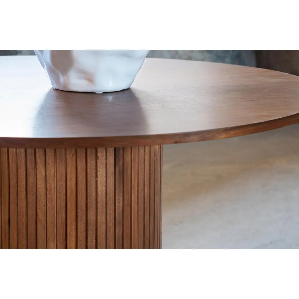 Eettafel Rond Bruin 110cm - Fineer - Scandinavisch