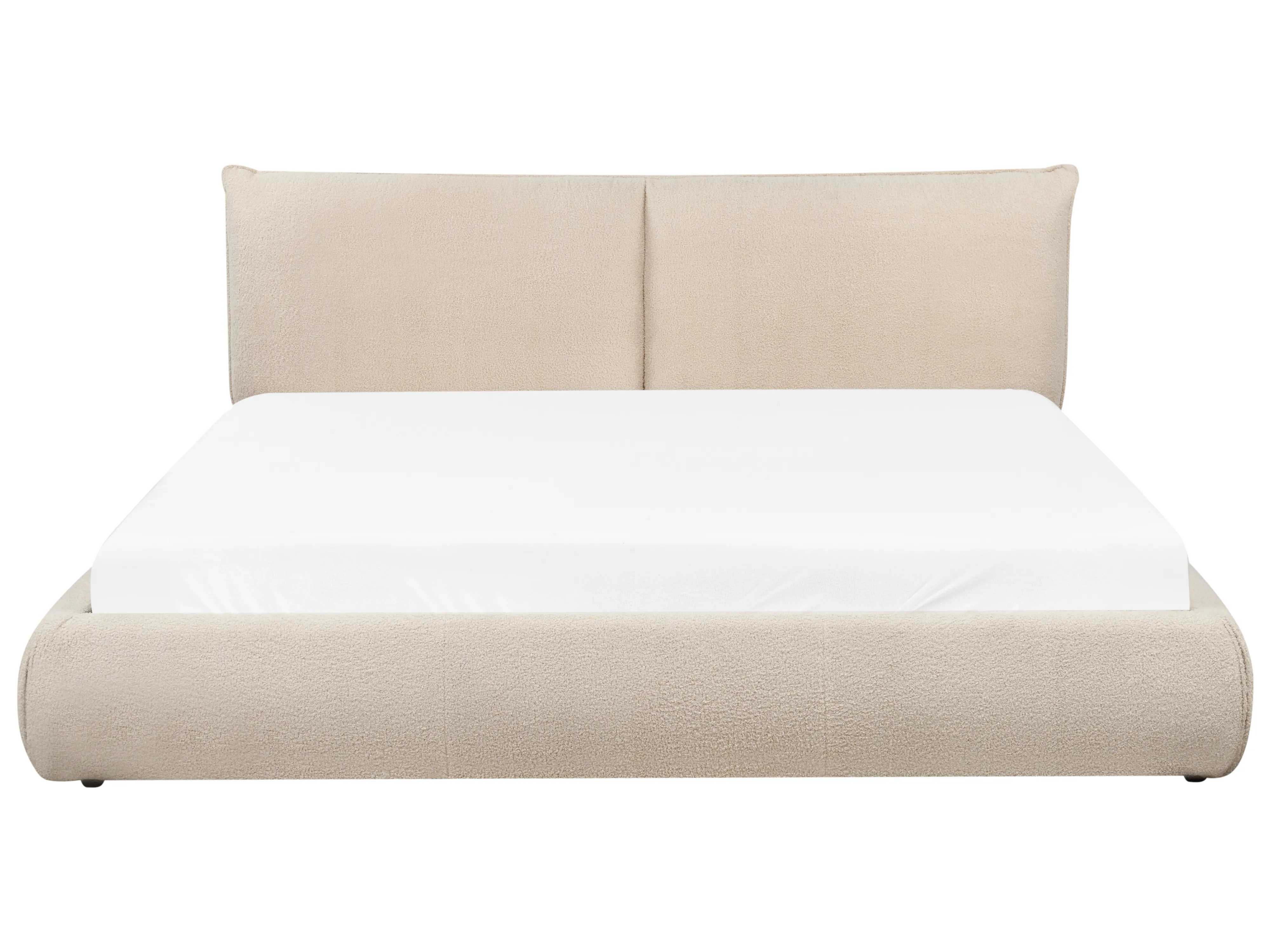 Bed Bouclé VINAY 180 x 200 cm Lichtbeige