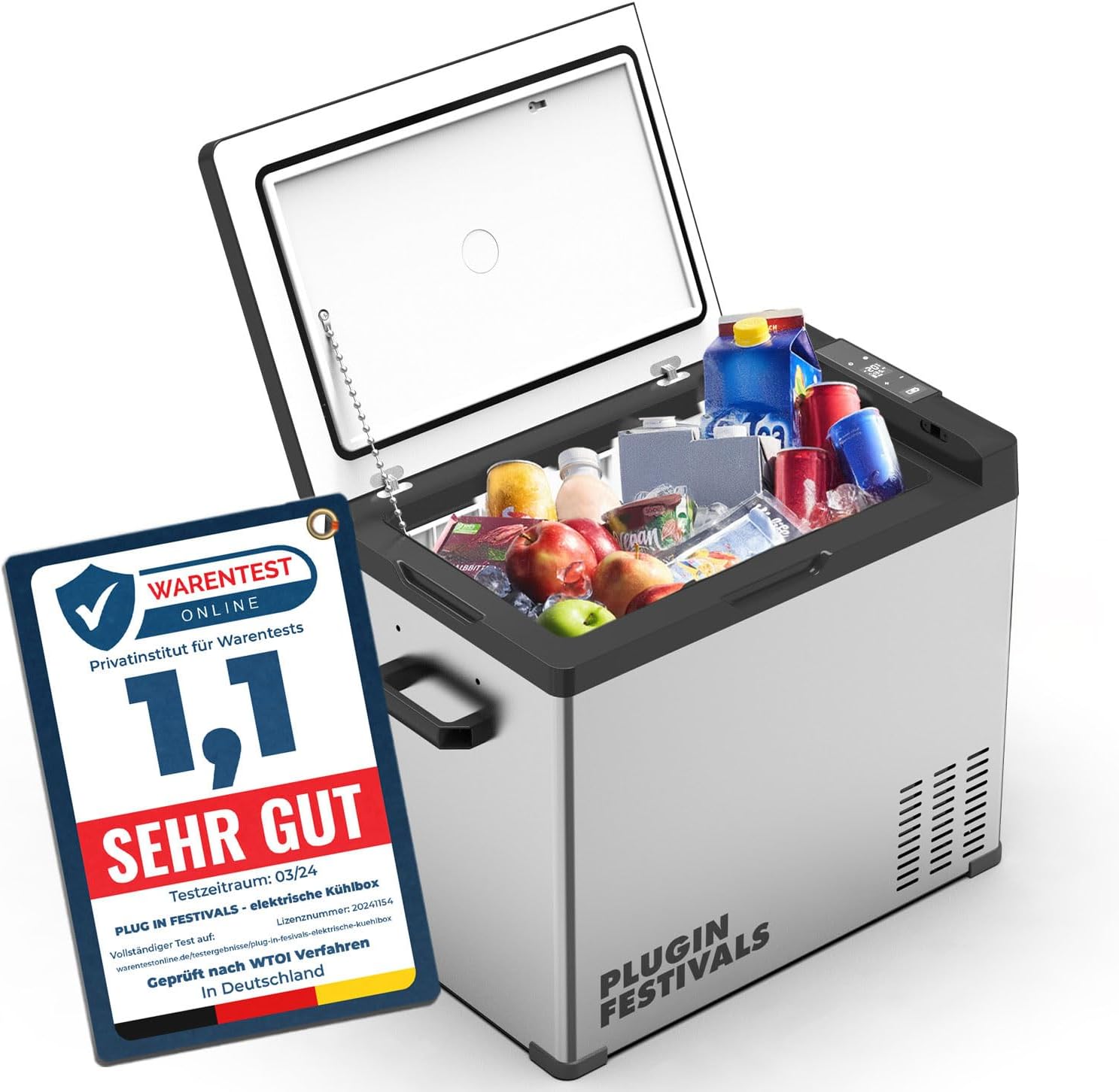 elektrische Kühlbox - Kompressor Gefrierbox bis -20 Grad - Kühlbox Auto - Camping Kühlschrank - Powerstation zum Kühlen - 12V 230V - 50 Liter