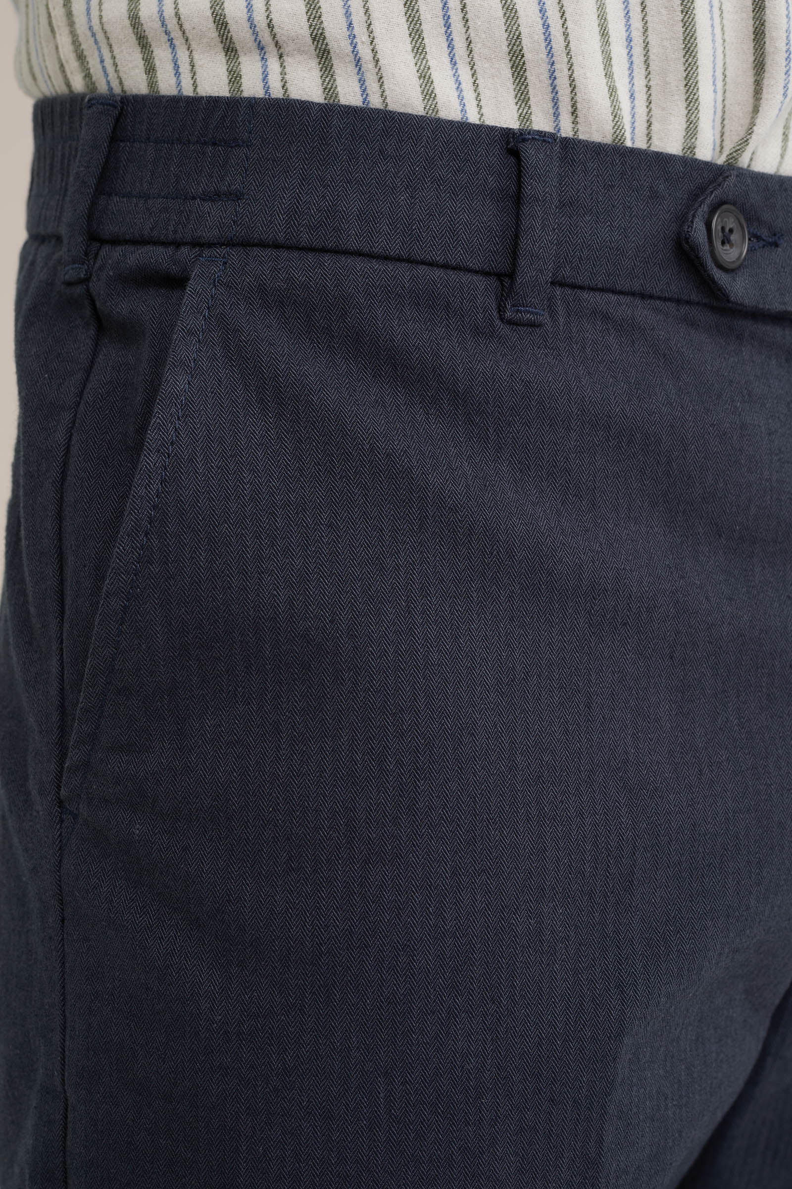 tapered fit chino met dessin WE Fashion Donkerblauw