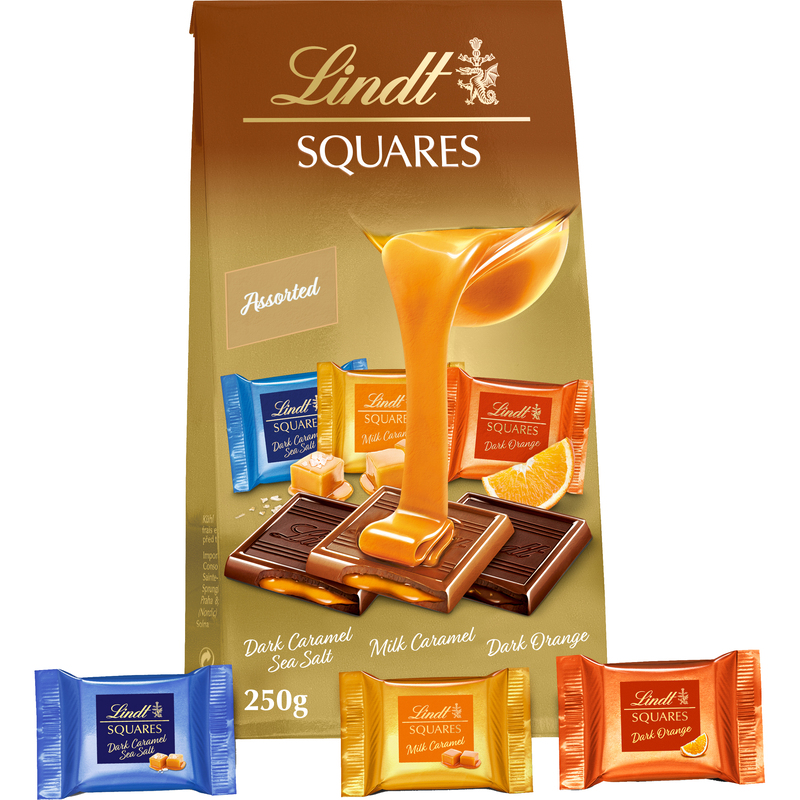 Lindt Squares Pralinés, assortiert, 250 g