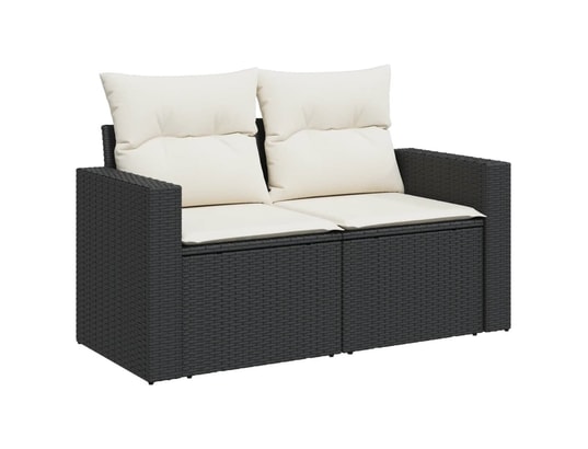 VIDAXL - Salon extérieur Salon de jardin 9 pcs avec coussins noir résine tressée