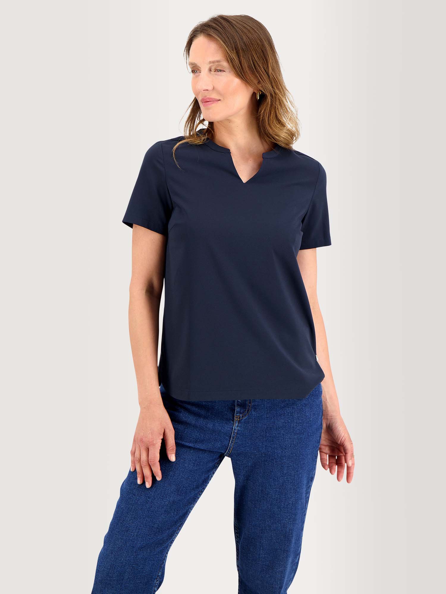 Blouse Femme Légère En Crêpe Marine