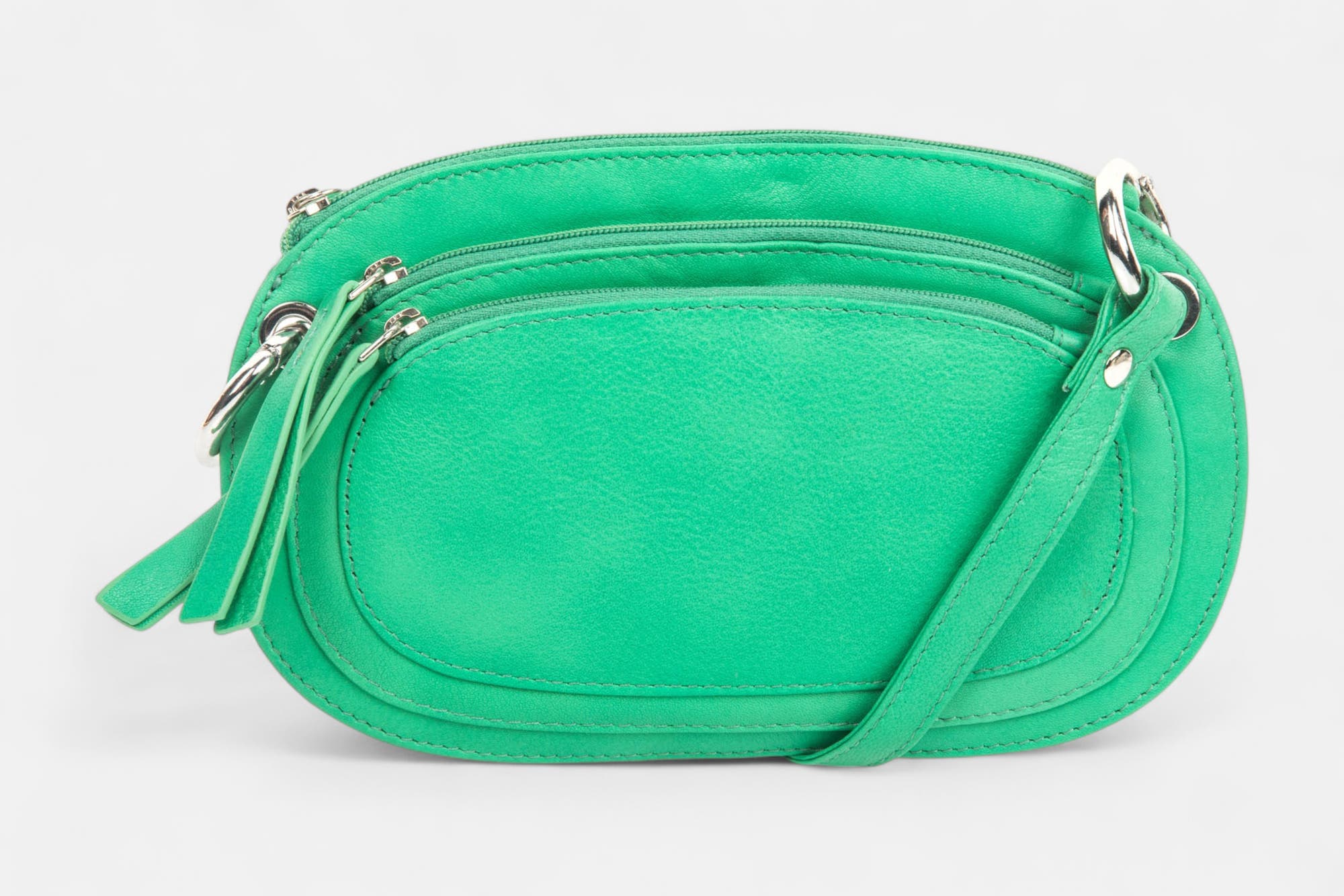 Sac bandoulière en cuir vert