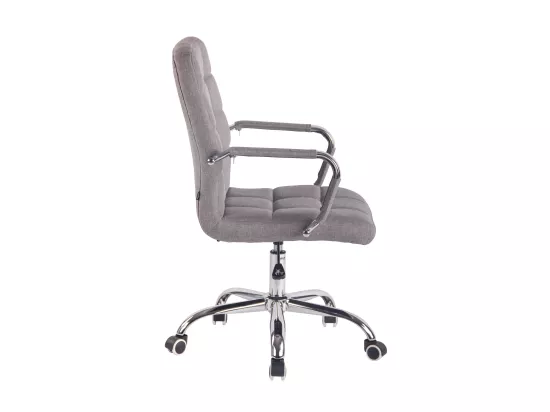 Chaise de bureau - Tissu & Métal chromé - Gris - Deli