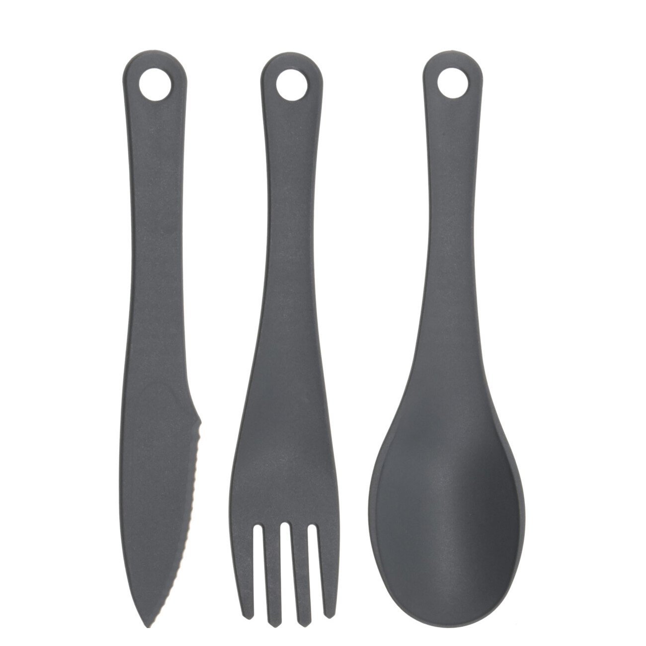 Camping-Besteck Set mit Karabinerhaken 3-teilig