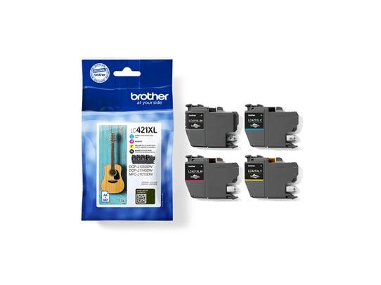 Brother Tinte LC421XLVAL BK, C, M, Y Tinte, Schwarz, Cyan, Magenta und Gelb