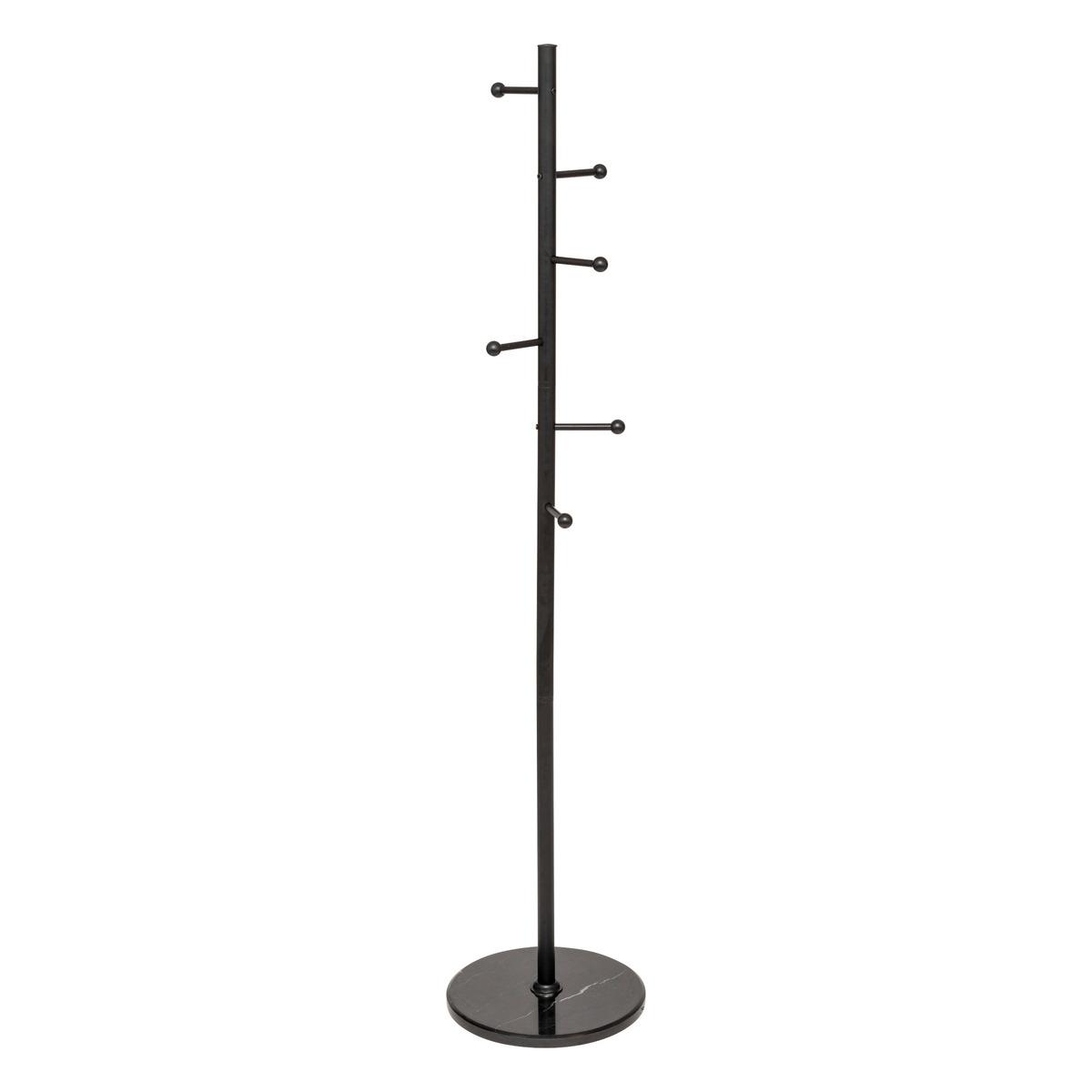 PORTE MANTEAUX BLACKMARBLE ET 6 TIGES METAL NOIR