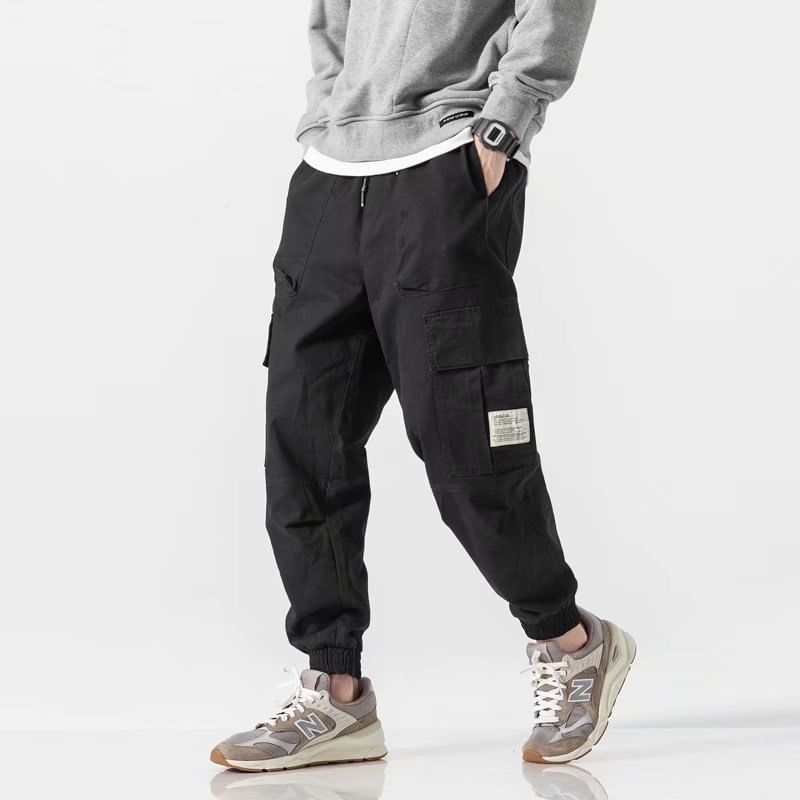 Nikoflin - Mid Rise Label Applique Cargo Baggy Broek