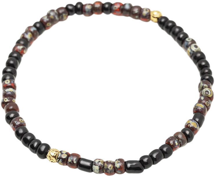 Nialaya Wristband with Dark Japanese Miyuki Beads Black / grey