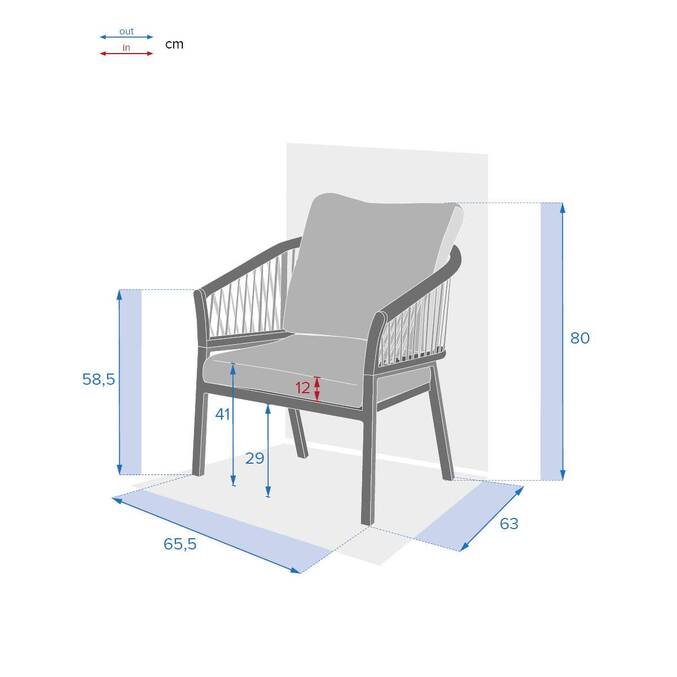 Fauteuil de salon de jardin ORIENGO Taupe & Blanc