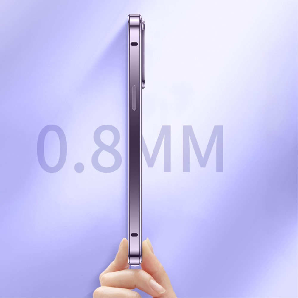 iPhone 14 Pro Magnetische Alu Schutzhülle mit Panzer Glas Backcover   Display- / Kameraglasschutz (Magnet-Technologie) - Schwarz