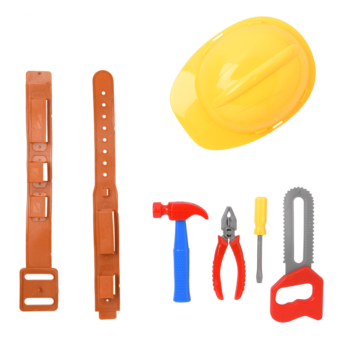 Topolino Kostüm-Set Bauarbeiter 7-teilig orange / gelb / braun